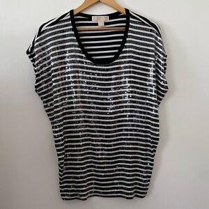 MICHAEL KORS Sequin Striped Top
